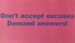 &#39;Excuses&#39; postcard